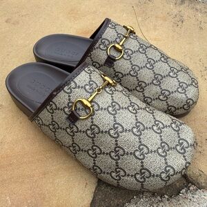 Gucci Monogram Clogs Mules Shoes Size 36, size 5.5-6